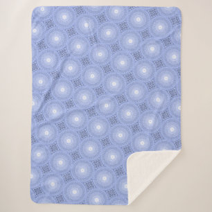 Blue circles swirl pattern sherpa blanket