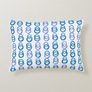 Blue circles: watercolor polka dot decorative cushion