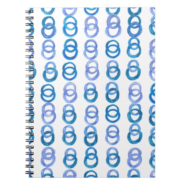 Blue circles: watercolor polka dot notebook (Front)