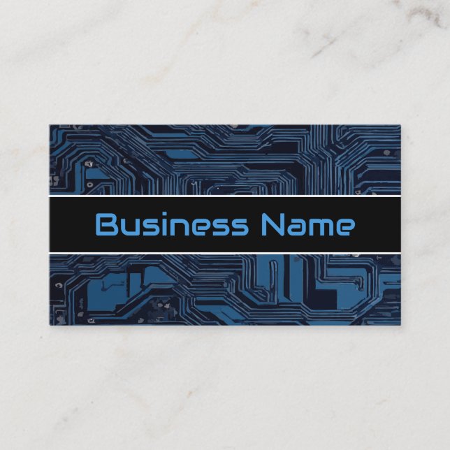 Blue Circuit Board Business Card (Front)