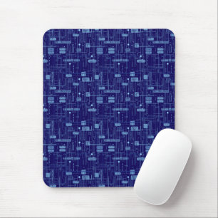 Blue Circuit Board Pattern  Mouse Pad