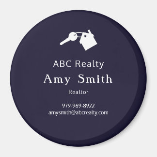 Blue Circular Business Card Magnet