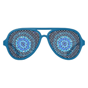 Blue Circular Spotty Spots, Aviator Sunglasses