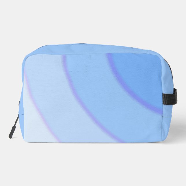 Blue Circular Swirls ombre  Dopp Kit (Back)