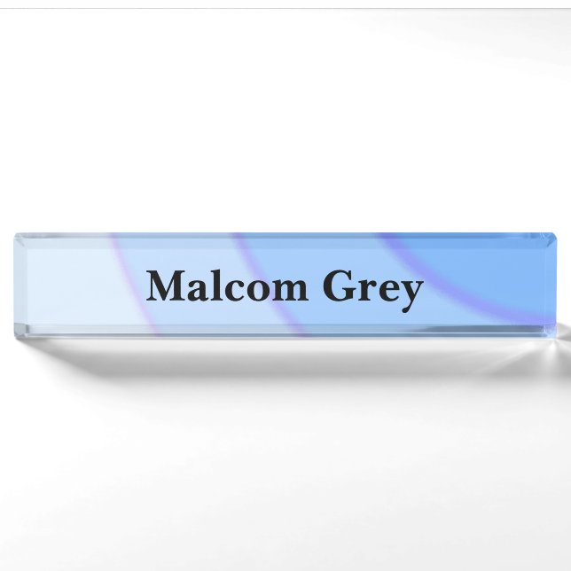 Blue Circular Swirls ombre  Nameplate (Front)