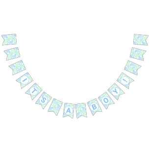 Blue Circus Cute Pattern Baby Boy Baby Shower Bunting