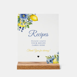 Blue Citrus Leave your Recipes Bridal shower Acrylic Sign