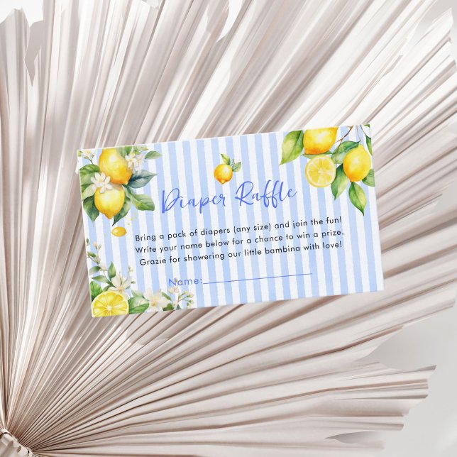 Blue Citrus Lemon Ciao Baby Diaper Raffle Card (Blue Citrus lemons Ciao Baby Diaper Raffle card)