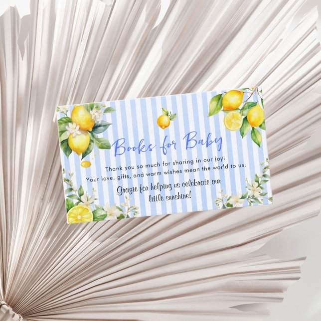 Blue Citrus Lemons Ciao Baby Books for Baby Enclosure Card (Blue Citrus lemons Ciao baby Books for baby card)