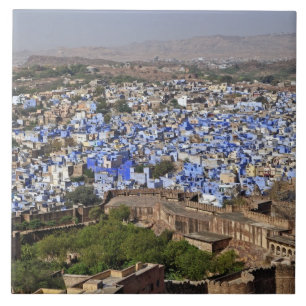Blue City viewed from Mehrangarh Fort / Jodhpur, Ceramic Tile