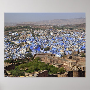 Blue City viewed from Mehrangarh Fort / Jodhpur, Poster