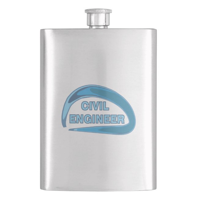 Blue Civil Engineer Hip Flask (Front)