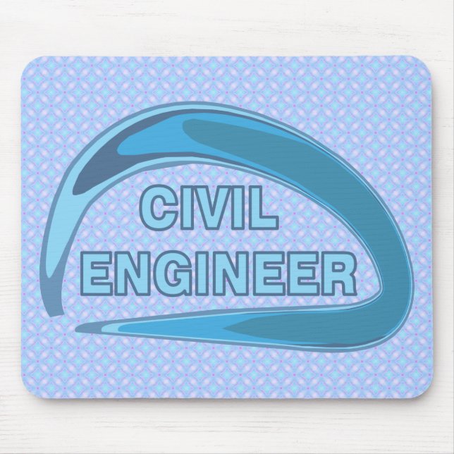 Blue Civil Engineer Mouse Pad (Front)