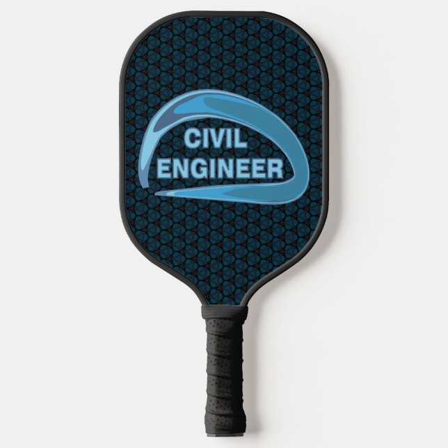 Blue Civil Engineer Pickleball Paddle (Front)