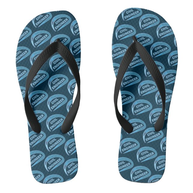 Blue Civil Engineer Thongs (Footbed)