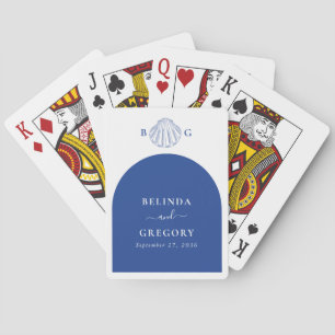 Blue Clam Seashells Coastal Seaside Beach Wedding Playing Cards
