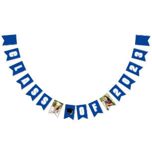 Blue Class of 2023 Graduate Photo Graduation Party Bunting