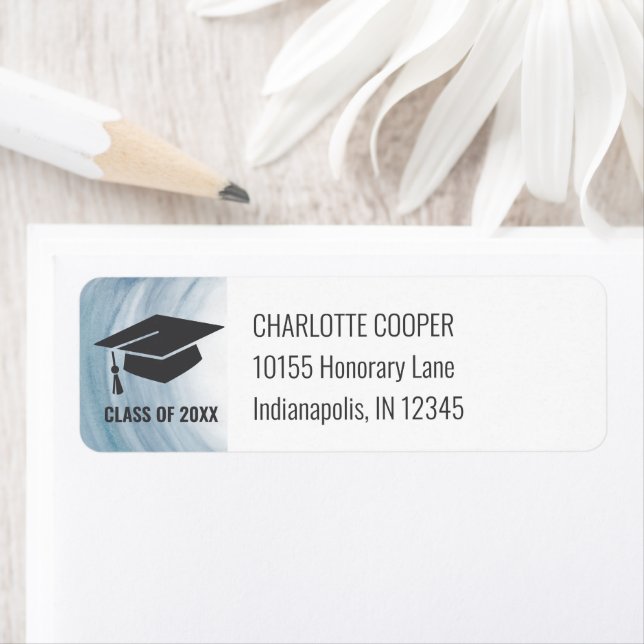 Blue Class of 2025 Graduation Return Address Label (Insitu)