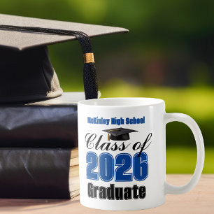 Blue Class of 2026 Graduation Keepsake Coffee Mug