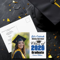 Blue Class of 2026 Photo Graduation Party