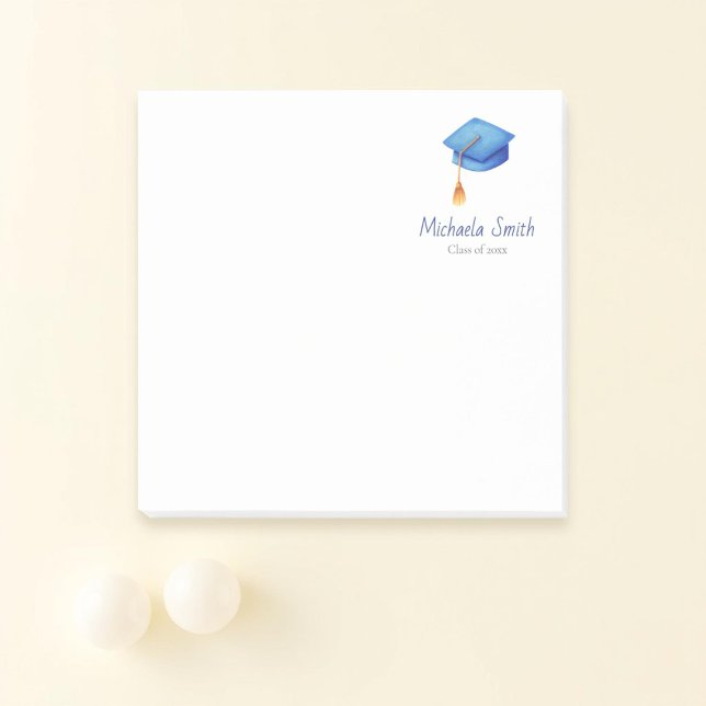 Blue Class of High School Personalised Graduation Post-it Notes (Creator Uploaded)