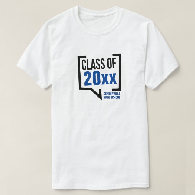 Blue Class Year Speech Bubble T-Shirt (Design Front)