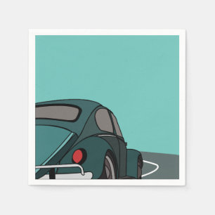 Blue Classic Car Birthday Napkin