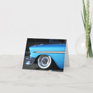 Blue classic car notecard