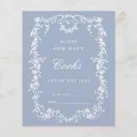 Blue Classic French 'Guess How Many' Bridal Game