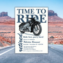 Blue Classic Motorbike Ride Fast Retirement Party