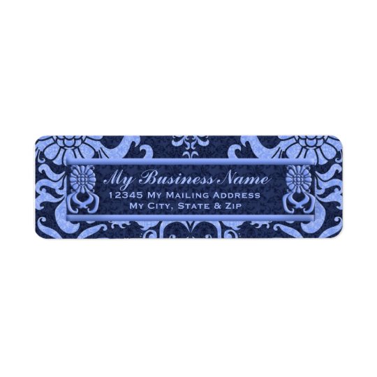 Blue Classic Swirls Return Address Label