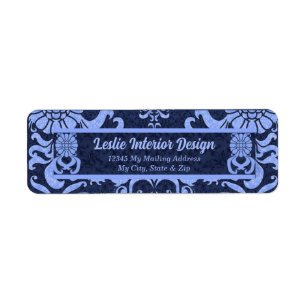 Blue Classic Swirls Return Address Label