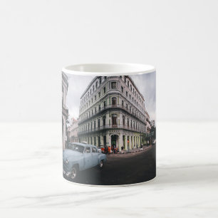 Blue Classic Vintage Car Cityscape Coffee Mug