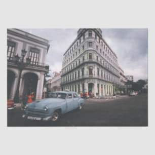 Blue Classic Vintage Car Cityscape            Tissue Paper