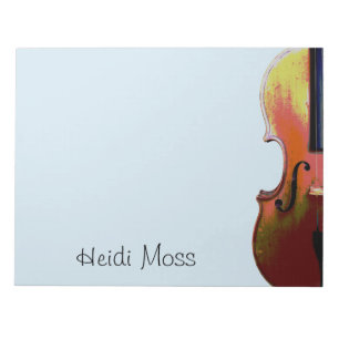 Blue Classical Music Violin Notepad