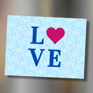 Blue Classy LOVE DAD Postcard