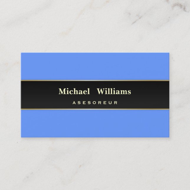 BLUE CLEAN ELEGANT CLASSIC PROFESSIONAL BUSINESS CARD (Front)