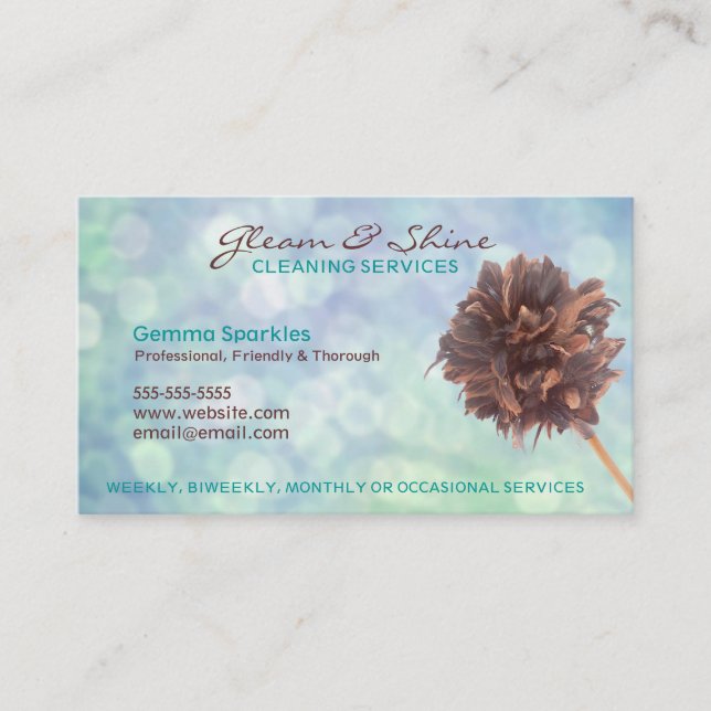 Blue Cleaning Services Business Cards (Front)