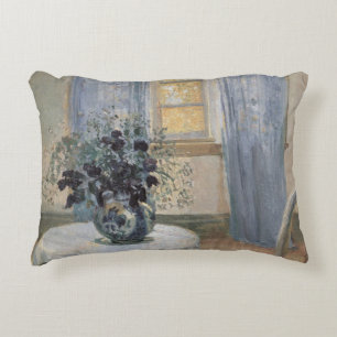 Blue Clematis in the Artist's Studio, Anna Ancher Decorative Cushion