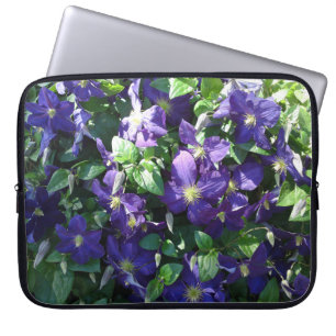 blue clematis laptop sleeve