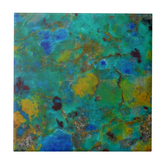 Blue Cliff Chrysocolla Ceramic Tile (Front)