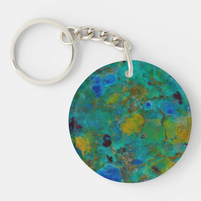 Blue Cliff Chrysocolla Key Ring (Front)