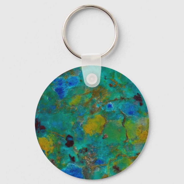 Blue Cliff Chrysocolla Key Ring (Front)