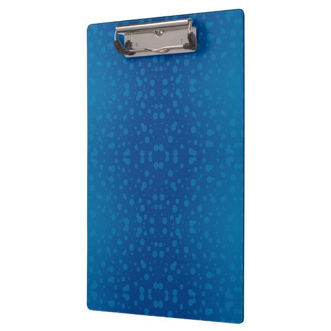Blue clipboard with a metallic clip (Left)