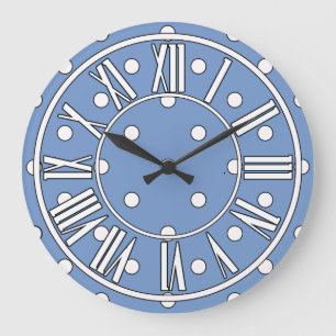 Blue Clock with White Dots