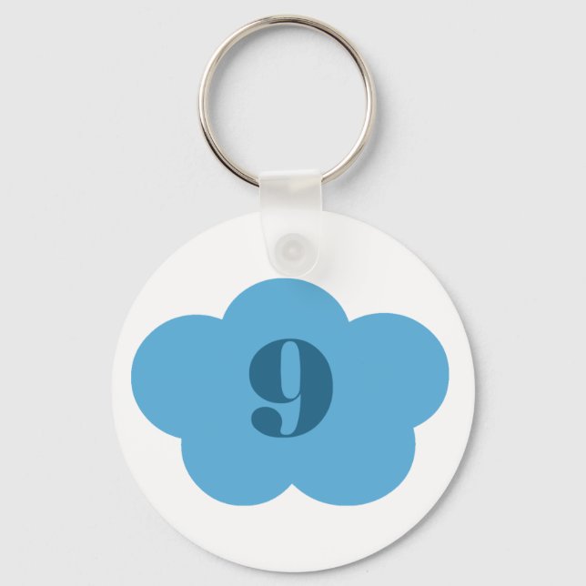 Blue Cloud 9 Keychain (Front)