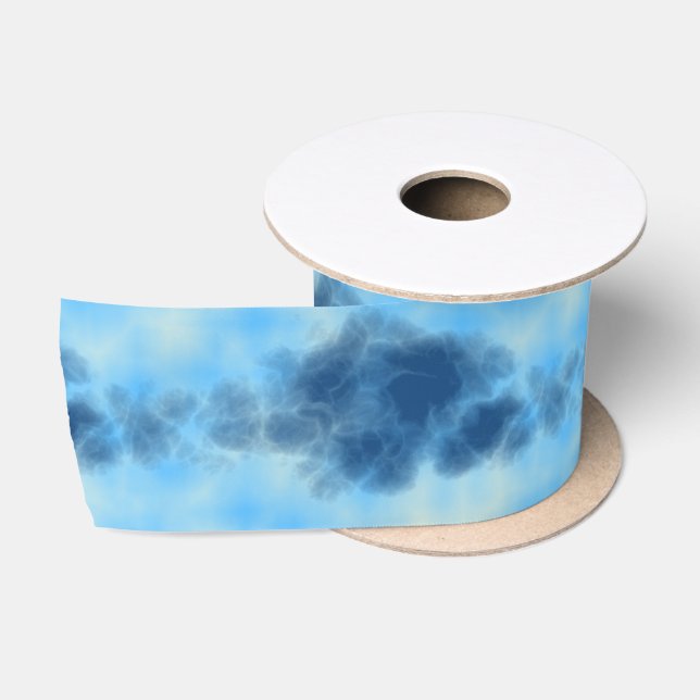 Blue Cloud art  Satin Ribbon (Spool)