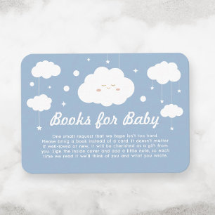 Blue Cloud Baby Shower Book Request Enclosure Card