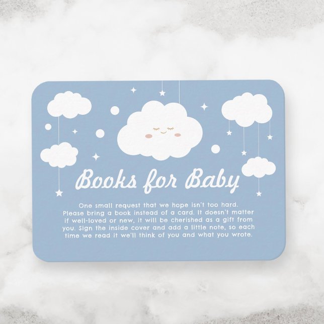 Blue Cloud Baby Shower Book Request Enclosure Card (Creator Uploaded)