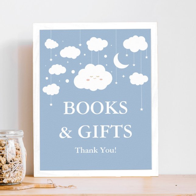 Blue Cloud Baby Shower Books and Gift Poster (Creator Uploaded)